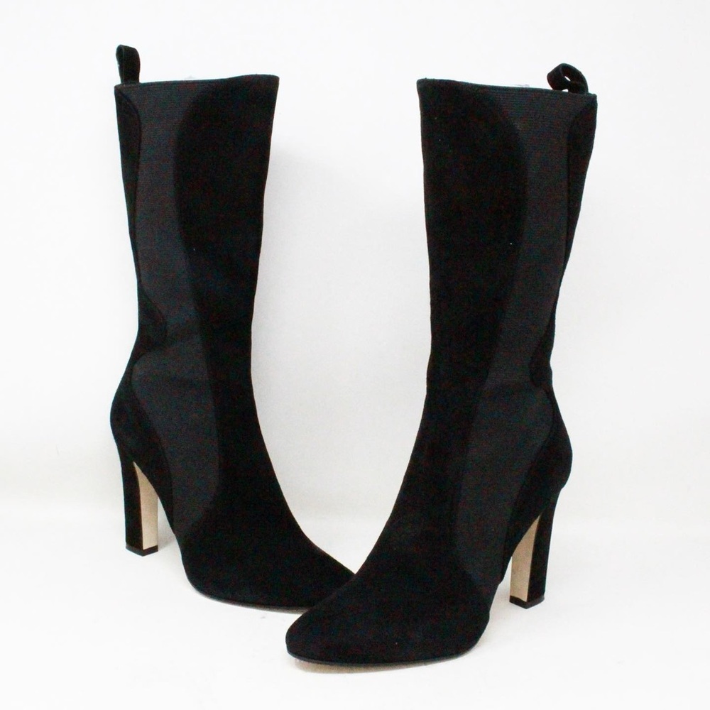 Nib Tamara Mellon Libertine 105 Suede Stretch Boot Black Sz 40.5 — image 2 of 8